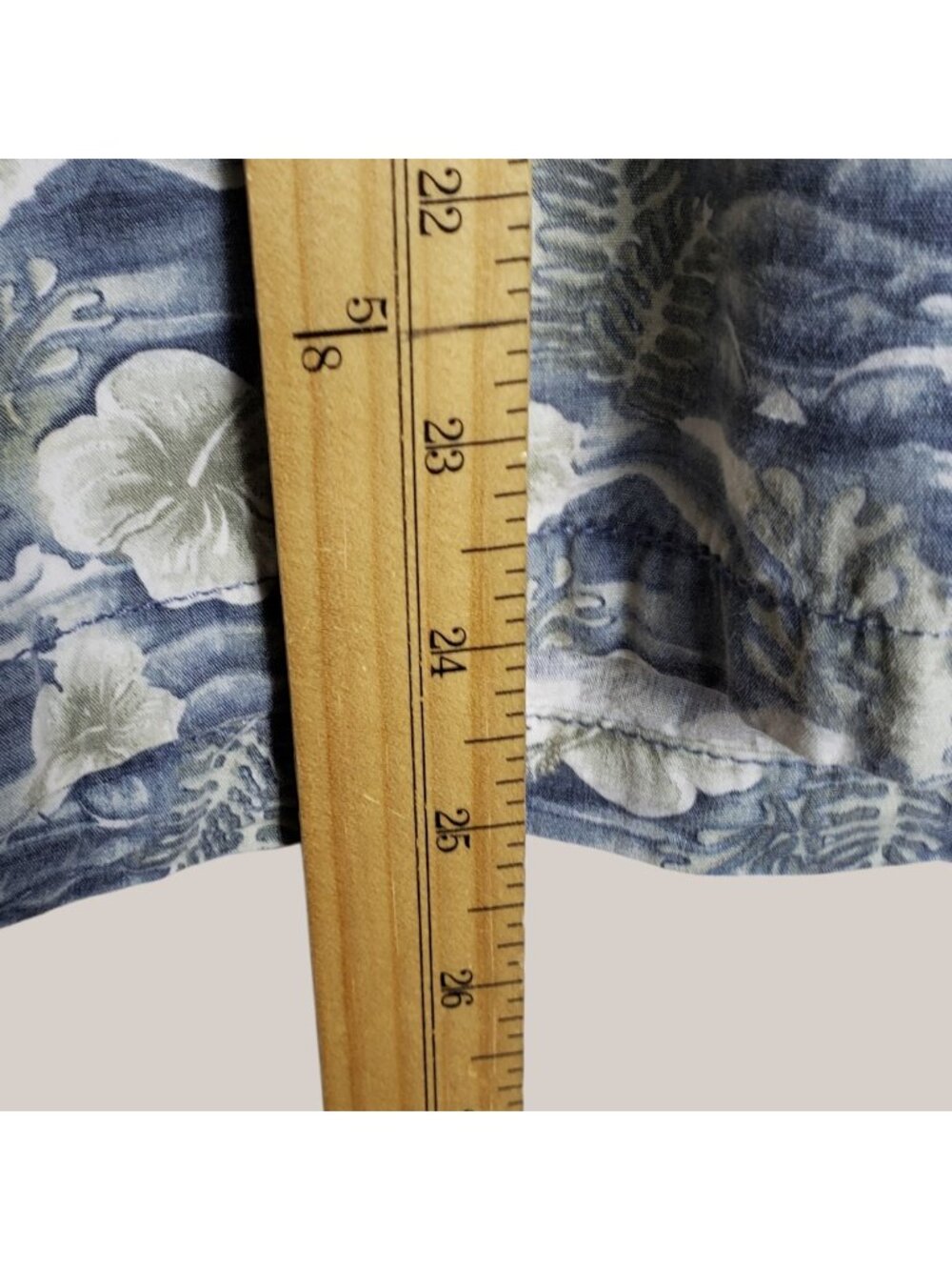 Quiksilver Vtg Floral Hawaiian Button-Up Shirt Mens Blue/Whit Medium - Picture 7 of 11